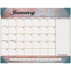 AT-A-GLANCE - 12 Sheet, 22 x 17", Desk Pad Calendar - Marble Burgundy - Exact Tooling