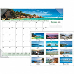 AT-A-GLANCE - 12 Sheet, 22 x 17", Desk Pad Calendar - Seascapes - Exact Tooling
