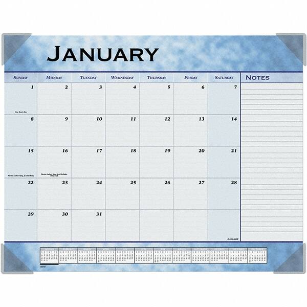 AT-A-GLANCE - 12 Sheet, 22 x 17", Desk Pad Calendar - Slate Blue - Exact Tooling