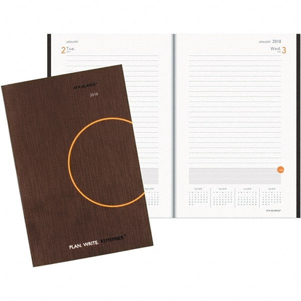 AT-A-GLANCE - 12 Sheet, 6 x 9", Planning Notebook - Dark Gray & Orange - Exact Tooling