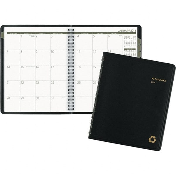 AT-A-GLANCE - 24 Sheet, 6-7/8 x 8-3/4", Monthly Planner - Black - Exact Tooling