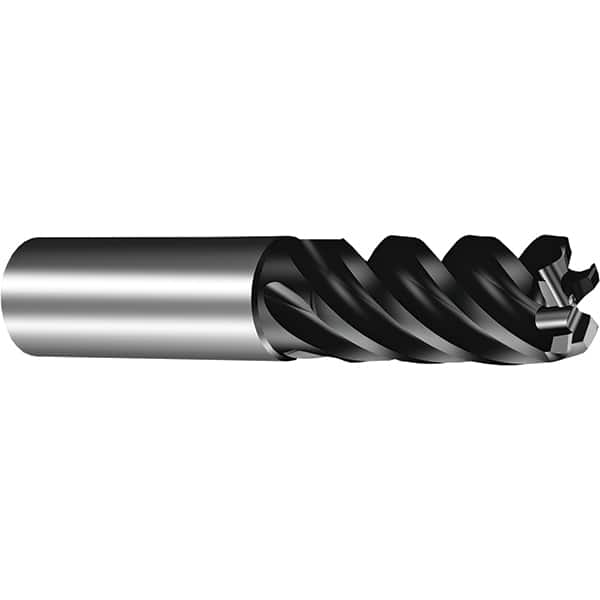 Sandvik Coromant - 8mm, 5 Flute, Solid Carbide, 0.5mm Corner Chamfer End Mill - 42° Helix, 18mm LOC - Exact Tooling
