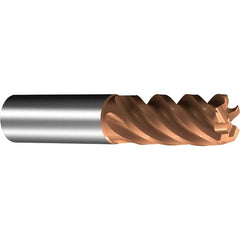 Sandvik Coromant - 8mm, 5 Flute, Solid Carbide, 0.5mm Corner Chamfer End Mill - 42° Helix, 18mm LOC - Exact Tooling