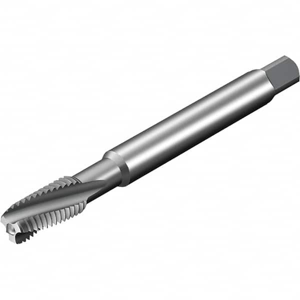 Sandvik Coromant - 3 Flute 3B Spiral Flute Tap - Powdered Metal High Speed Steel, AlCrN Finish - Exact Tooling