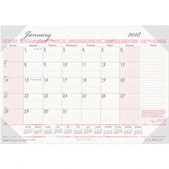 House of Doolittle - 12 Sheet, 18-1/2 x 13", Desk Pad Calendar - Pink & Gray - Exact Tooling