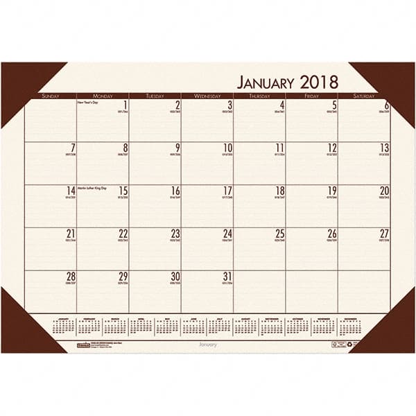 House of Doolittle - 12 Sheet, 22 x 17", Desk Pad Calendar - Moonlight Cream - Exact Tooling