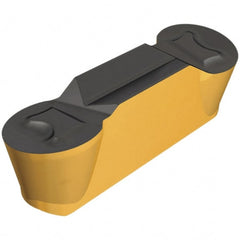 Iscar - 5025HFPL Grade IC806, 5mm Cutting Width Carbide Grooving Insert - 2.5mm Max Depth of Cut, Left Hand, 2.5mm Corner Radius, AlTiN Finish - Exact Tooling