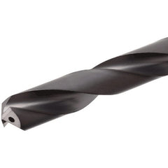 Iscar - 10mm 140° Solid Carbide Jobber Drill - TiAlN Finish, Right Hand Cut, Spiral Flute, Straight Shank, 103mm OAL, Standard Point - Exact Tooling