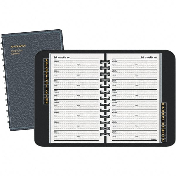 AT-A-GLANCE - 100 Sheet, 4-7/8 x 8", Telephone/Address Book - Black - Exact Tooling