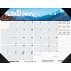 House of Doolittle - 12 Sheet, 22 x 17", Desk Pad Calendar - Mountains - Exact Tooling