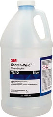 3M - 1 L, Blue, Medium Strength Liquid Threadlocker - Series TL42, 24 hr Full Cure Time - Exact Tooling