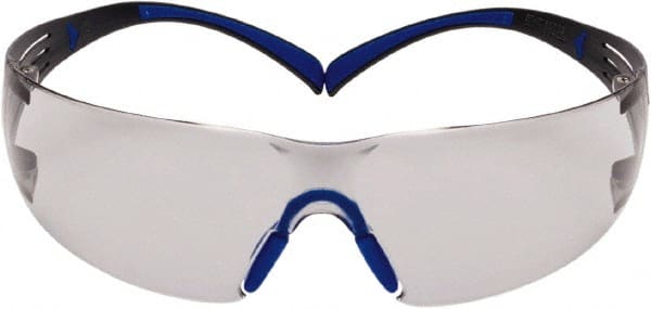 3M - Indoor/Outdoor Gray Lenses, Frameless Safety Glasses - Anti-Fog, Blue/Gray Frame, Size Universal, Wrap Around - Exact Tooling