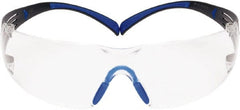 3M - Clear Lenses, Frameless Safety Glasses - Anti-Fog, Blue/Gray Frame, Size Universal, Wrap Around - Exact Tooling