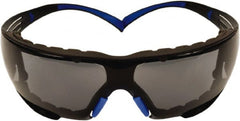 3M - Gray Lenses, Frameless Safety Glasses - Anti-Fog, Blue/Gray Frame, Size Universal, Wrap Around - Exact Tooling