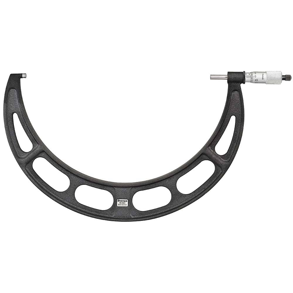 Starrett - Mechanical Outside Micrometers; Minimum Measurement (mm): 300 ; Maximum Measurement (mm): 325.00 ; Graduation (mm): 0.01 ; Features: Starrett Satin Chrome Finish - No Glare - Exact Tooling