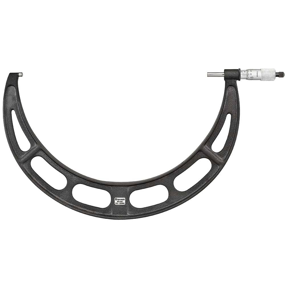 Starrett - Mechanical Outside Micrometers; Minimum Measurement (mm): 325.00 ; Maximum Measurement (mm): 350.00 ; Graduation (mm): 0.01 ; Features: Starrett Satin Chrome Finish - No Glare - Exact Tooling