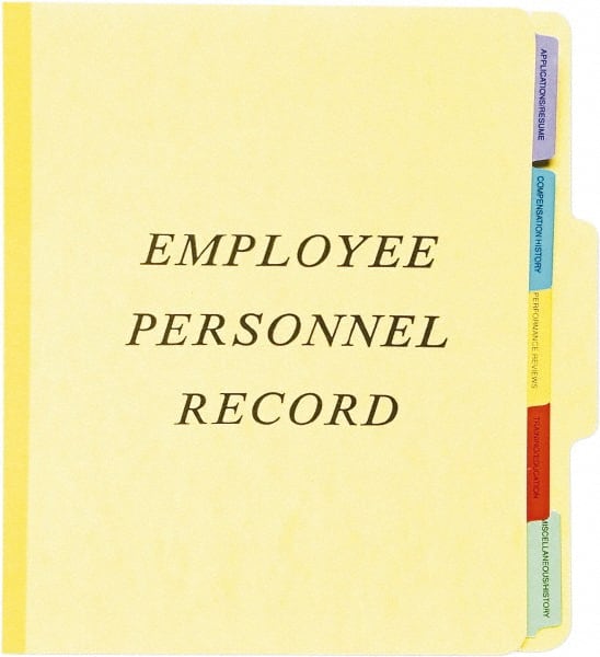 Pendaflex - 8-1/2 x 11", Letter Size, Yellow, Personnel File Folder - 20 Point Stock, 1/3 Tab Cut Location - Exact Tooling