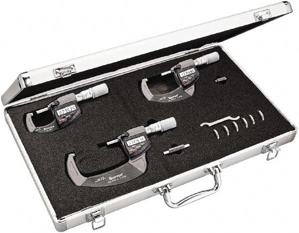 Starrett - Mechanical Outside Micrometer Sets Minimum Measurement (Inch): 0 Maximum Measurement (Inch): 3 - Exact Tooling