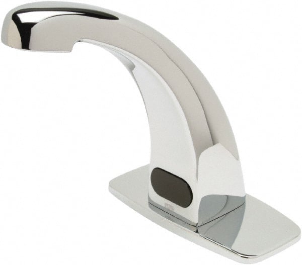 Zurn - Chrome Plated Electronic Internal Temperature Control Mixer Sensor Faucet - Powered by 4 AA Batteries, Standard Spout, Single Hole Mounting Centers - Exact Tooling