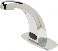 Zurn - Chrome Plated Electronic Internal Temperature Control Mixer Sensor Faucet - Powered by 4 AA Batteries, Standard Spout, Single Hole Mounting Centers - Exact Tooling