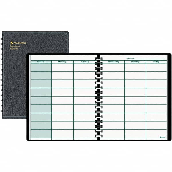 AT-A-GLANCE - 52 Sheet, 8-1/2 x 10-7/8", Teacher's Planner - Black - Exact Tooling