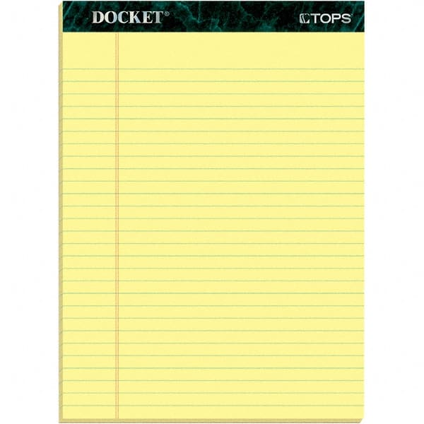 TOPS - 50 Sheet, 8-1/2 x 11-3/4", Legal/Wide (Style) Writing Pad - Canary - Exact Tooling