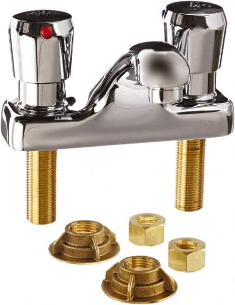Zurn - Integral, Metering Faucet, Chrome Plated Deck Mount, Lavatory Metering Faucet - Push Button Handle - Exact Tooling