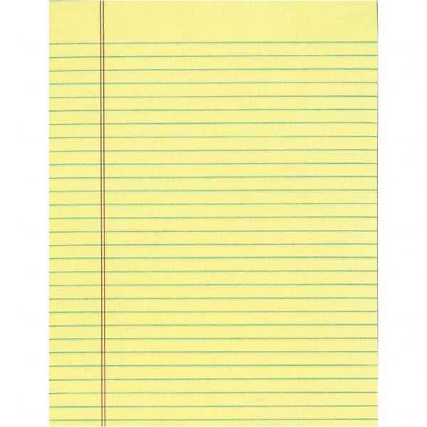 TOPS - 50 Sheet, 8-1/2 x 11", Legal/Wide (Style) Legal Pad - Canary - Exact Tooling