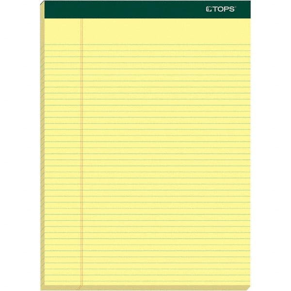 TOPS - 100 Sheet, 8-1/2 x 11-3/4", Narrow Writing Pad - Canary - Exact Tooling