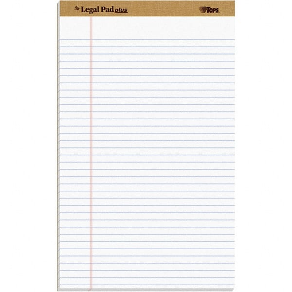 TOPS - 50 Sheet, 8-1/2 x 14", Legal/Wide (Style) Legal Pad - White - Exact Tooling