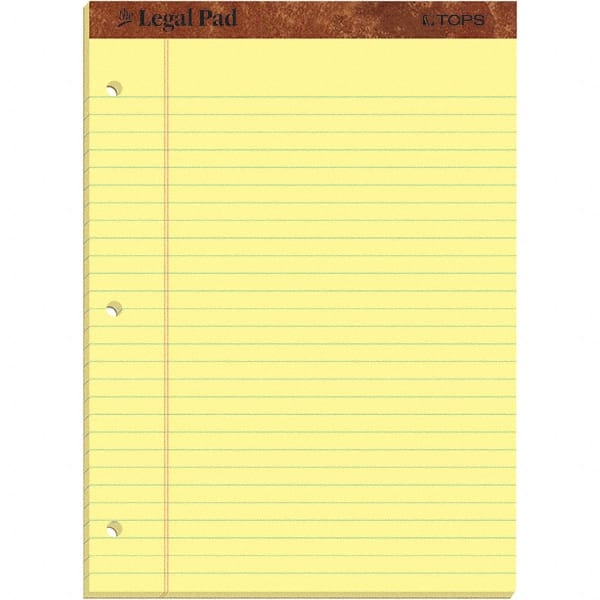 TOPS - 50 Sheet, 8-1/2 x 11-3/4", Legal/Wide (Style) Legal Pad - Canary - Exact Tooling