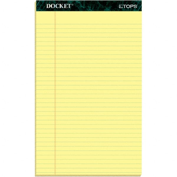 TOPS - 50 Sheet, 8-1/2 x 14", Legal/Wide (Style) Writing Pad - Canary - Exact Tooling