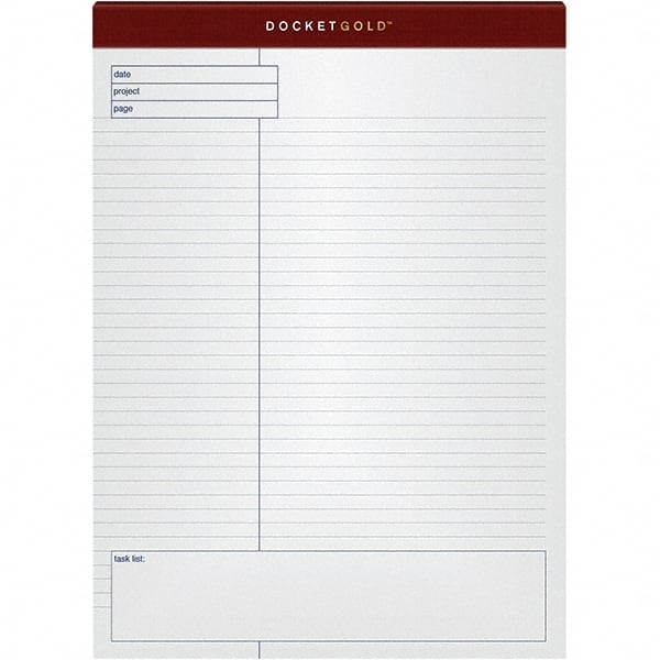 TOPS - 40 Sheet, 8-1/2 x 11-3/4", Legal/Wide (Style) Docket Ruled Pad - White - Exact Tooling
