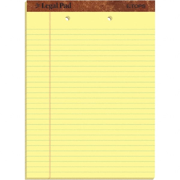 TOPS - 50 Sheet, 8-1/2 x 11-3/4", Legal/Wide (Style) Legal Pad - Canary - Exact Tooling