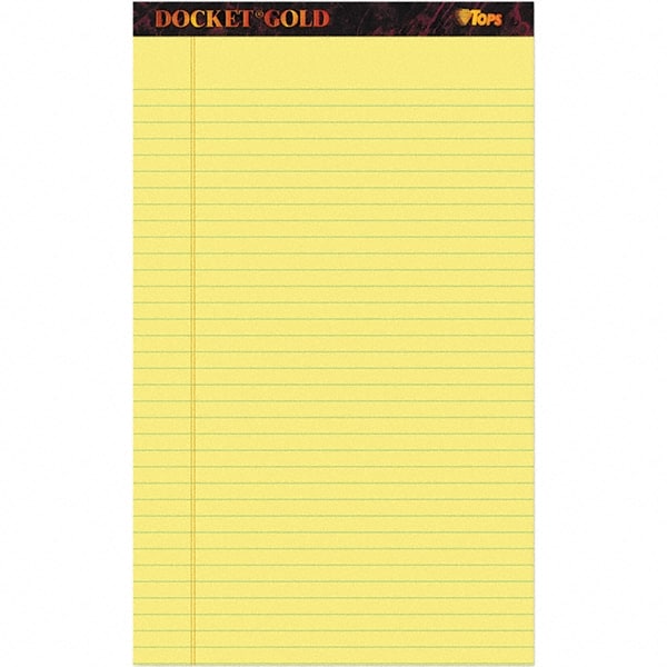 TOPS - 50 Sheet, 8-1/2 x 14", Legal/Wide (Style) Writing Pad - Canary - Exact Tooling