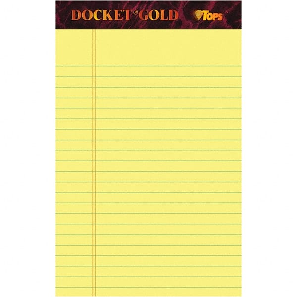 TOPS - 50 Sheet, 5 x 8", Narrow Writing Pad - Canary - Exact Tooling
