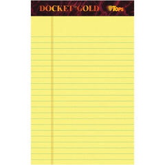 TOPS - 50 Sheet, 5 x 8", Narrow Writing Pad - Canary - Exact Tooling