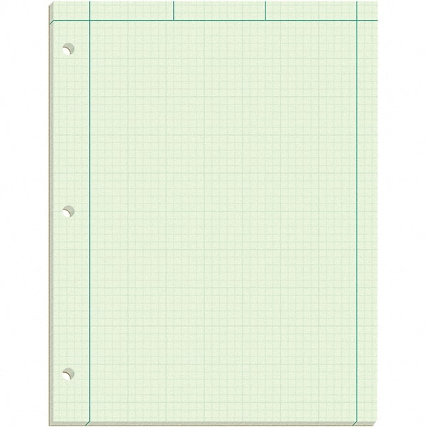 TOPS - 100 Sheet, 8-1/2 x 11", Quadrille Engineering Computation Pad - Black, Green - Exact Tooling