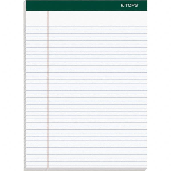 TOPS - 100 Sheet, 8-1/2 x 11-3/4", Narrow Docket Ruled Pad - White - Exact Tooling