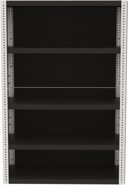 Valley Craft - 4 Shelves, 10,000 Lb Capacity, Enclosed Shelving - 48" Wide x 24" Deep x 72" High, Gray - Exact Tooling
