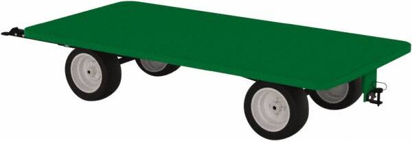 Valley Craft - 2,000 Lb Capacity Steel Quad Steer Trailer System - Steel Deck, 48" OAW, 96" Platform Length x 19-1/5" Platform Height, Pneumatic Casters - Exact Tooling