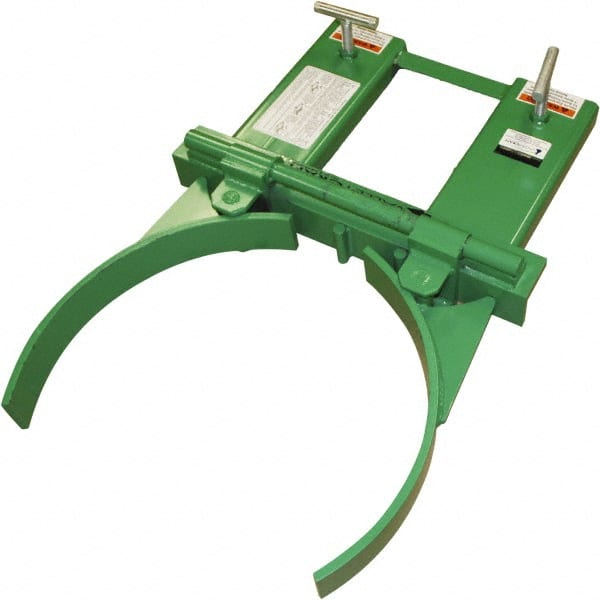 Valley Craft - 1,500 Lb Load Capacity, 30, 55 & 85 Gal Forklift Drum Handler - Steel Wheels - Exact Tooling