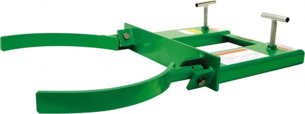 Valley Craft - 800 Lb Load Capacity, 30, 55 & 85 Gal Forklift Drum Handler - Steel Wheels - Exact Tooling