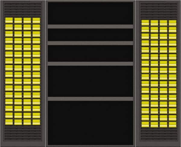 Valley Craft - 4 Shelf 128 Bin Storage Cabinet - Steel, 48" Wide x 24" Deep x 78" High, Gray - Exact Tooling