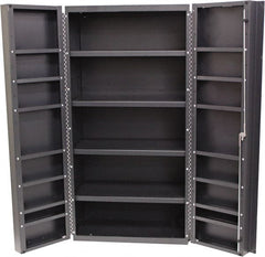 Valley Craft - 16 Shelf Storage Cabinet - Steel, 48" Wide x 24" Deep x 84" High, Gray - Exact Tooling