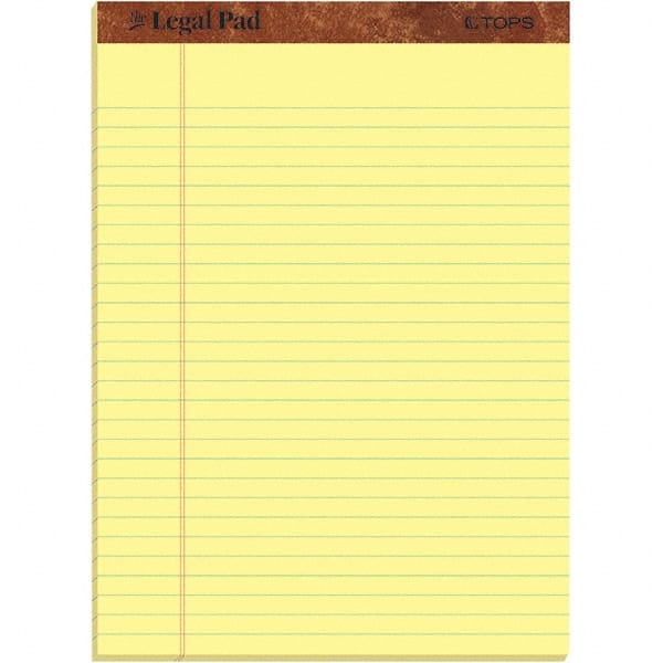 TOPS - 50 Sheet, 8-1/2 x 11", Legal/Wide (Style) Legal Pad - Canary - Exact Tooling