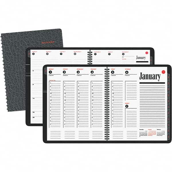AT-A-GLANCE - 128 Sheet, 8-1/4 x 11", Weekly/Monthly Appointment Book - Black - Exact Tooling