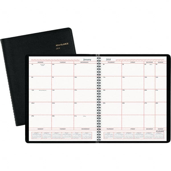 AT-A-GLANCE - 24 Sheet, 8 x 10", Monthly Planner - Black - Exact Tooling