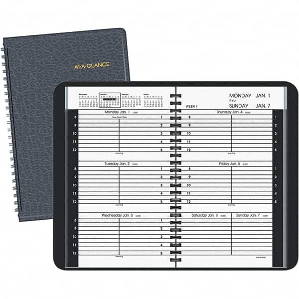AT-A-GLANCE - 104 Sheet, 4-7/8 x 8", Weekly Appointment Book - Black - Exact Tooling