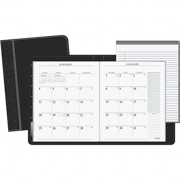 AT-A-GLANCE - 24 Sheet, 9 x 11", Monthly Padfolio - Black & White - Exact Tooling